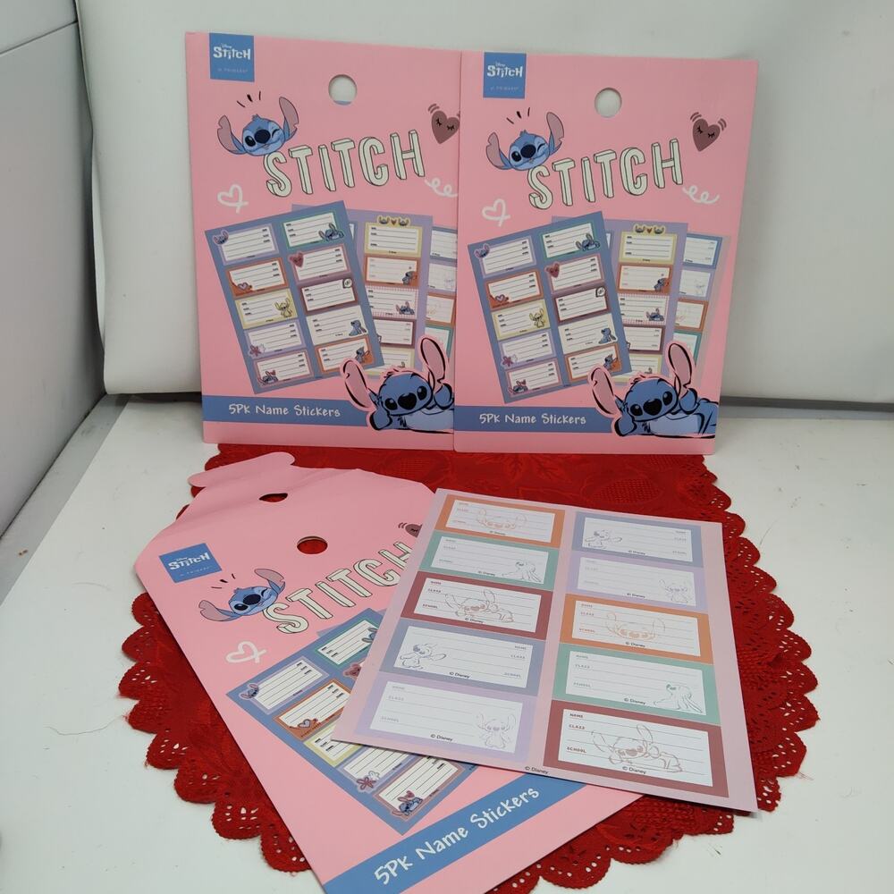 3 Pks Of 50~3 1/2x2 Inch Lilo & Stitch Stickers Name Tags Teacher Class Room